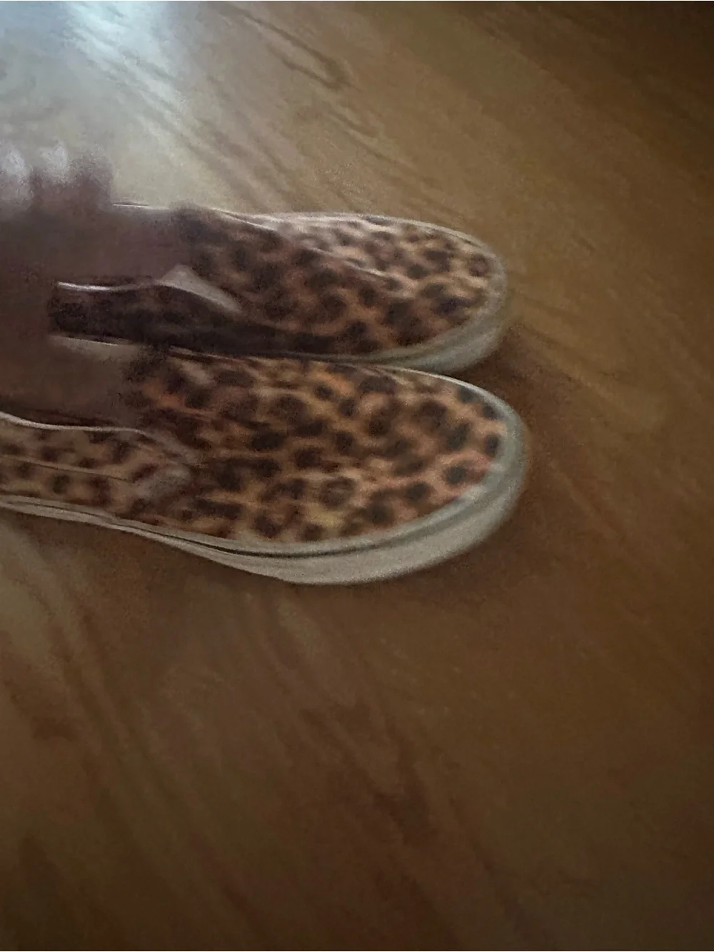 Vans Kids Slip-On Sneakers in Leopard Print Brown and Black